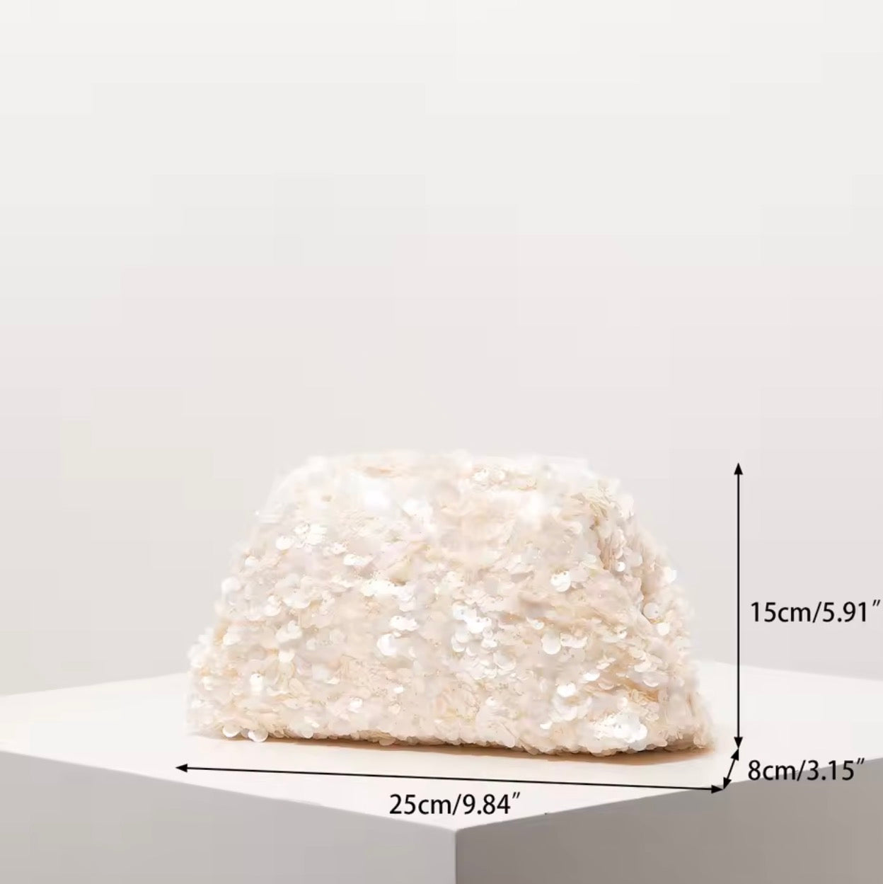 Sequin Gathered Clutch Bag