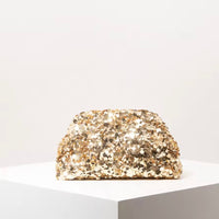 Sequin Gathered Clutch Bag