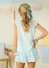 Embroidery Top Riviera in Pastel Blue