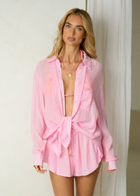 Lightweight Shirt and Shorts Set in Bubblegum