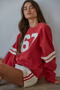 Cotton French Terry Crew Neck Pullover