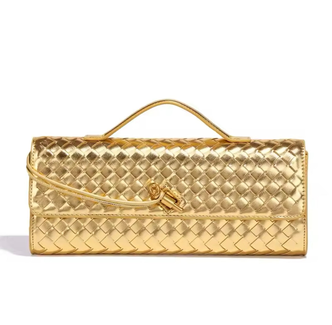 ZIZA PINETTA BROWN GOLD MAXI outlet CLUTCH BAG