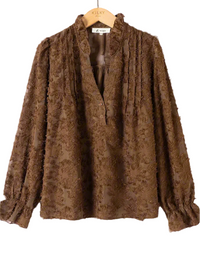 Raglan Jacquard Blouse-OutDazl-OutDazl