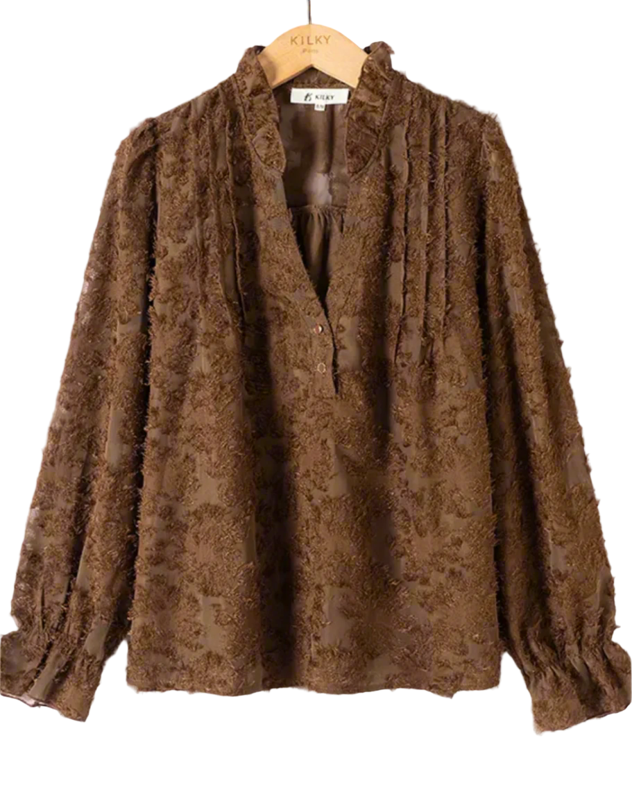 Raglan Jacquard Blouse-OutDazl-OutDazl