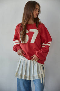 Cotton French Terry Crew Neck Pullover