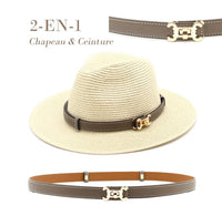 2 in 1 Straw Fedora with Belt-OutDazl-OutDazl