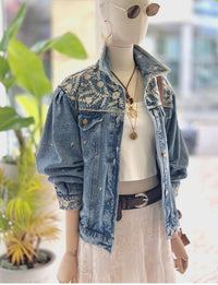 Embroidered Denim Jacket Arizona Loretta-Maison Hotel-OutDazl