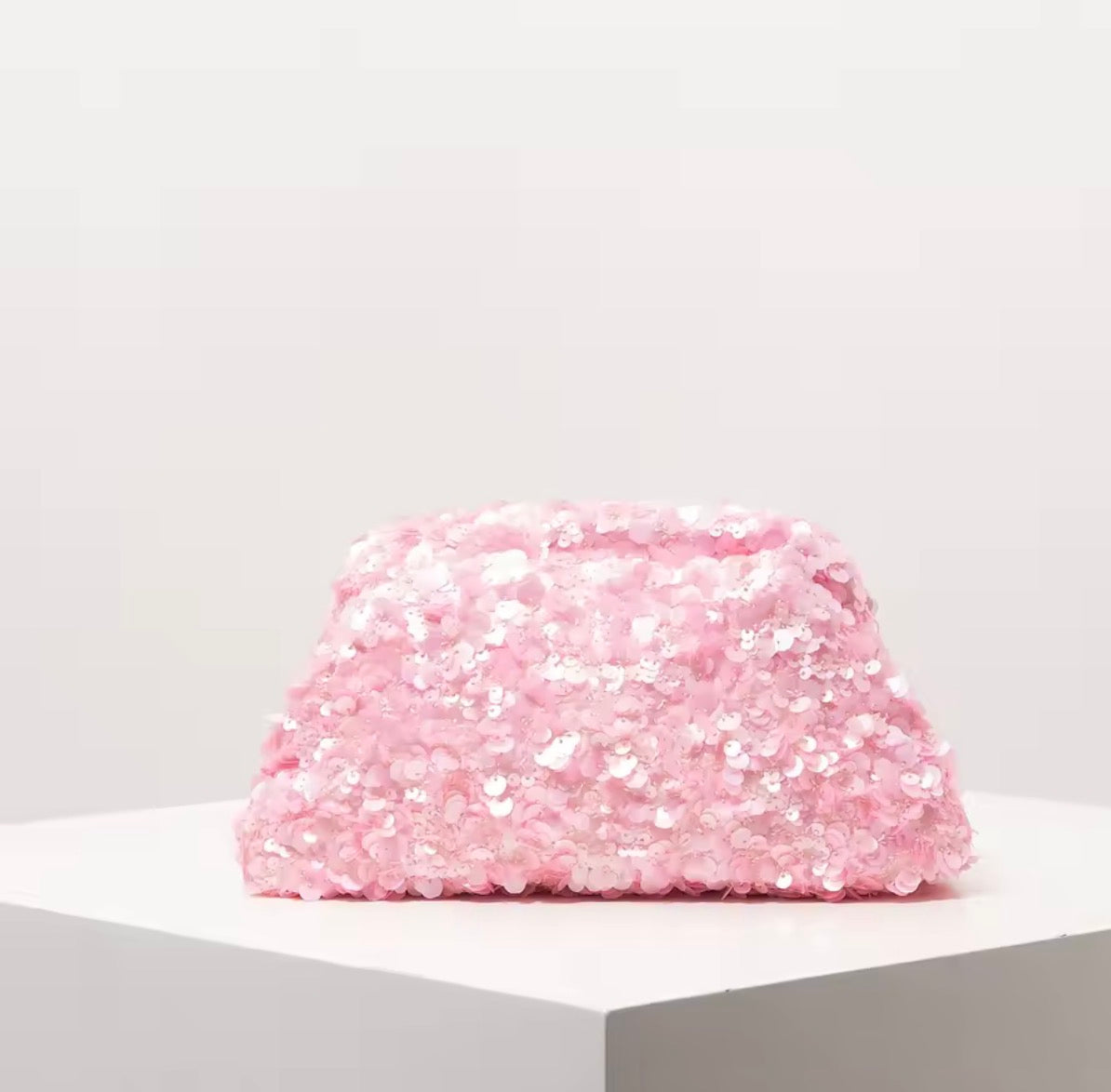 Sequin Gathered Clutch Bag