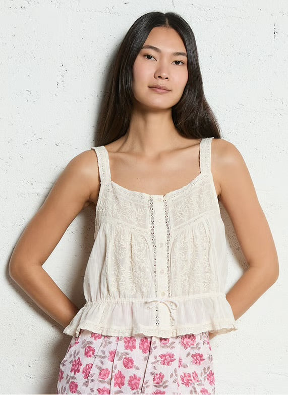 Constanza Vintage Lace Top-Maison Hotel-OutDazl