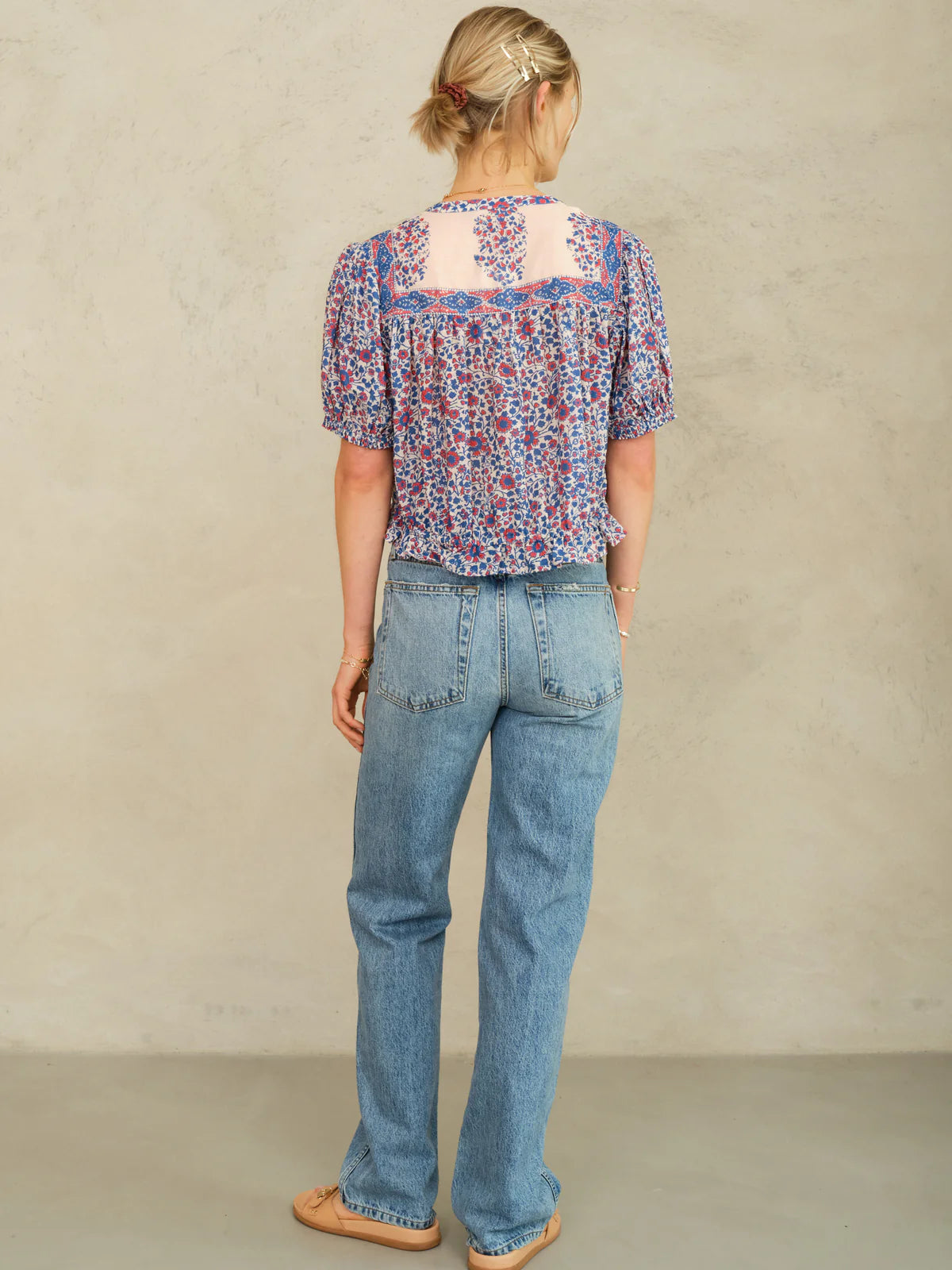 Della Print Short Sleeve Top