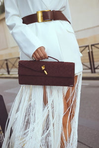 Suedette Woven Clutch Bag Ciao