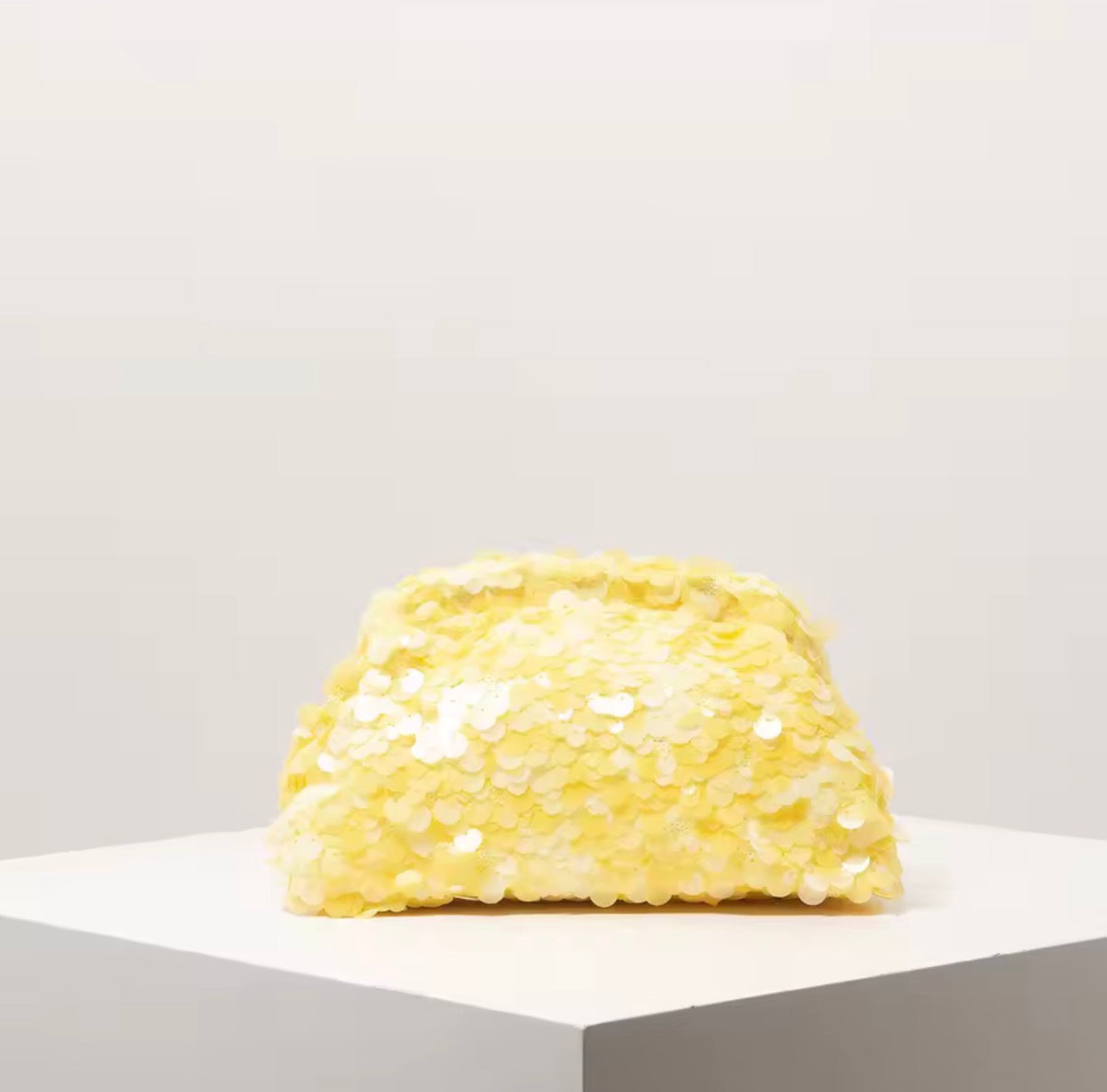 Sequin Gathered Clutch Bag