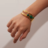Gold Cuffs with Stone