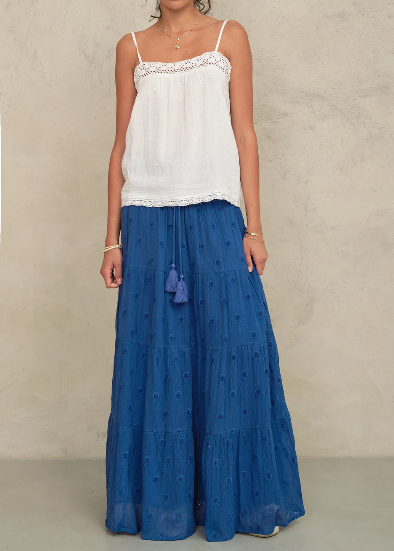 Frani Embroidered Maxi Skirt-Mabe-OutDazl