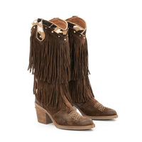 Cowboy Fringe Suede Boots Kansas