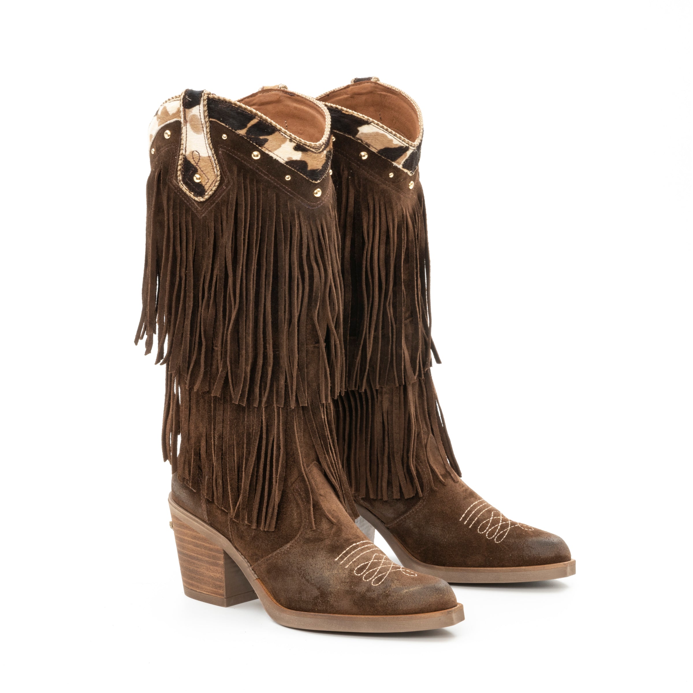 Cowboy Fringe Suede Boots Kansas
