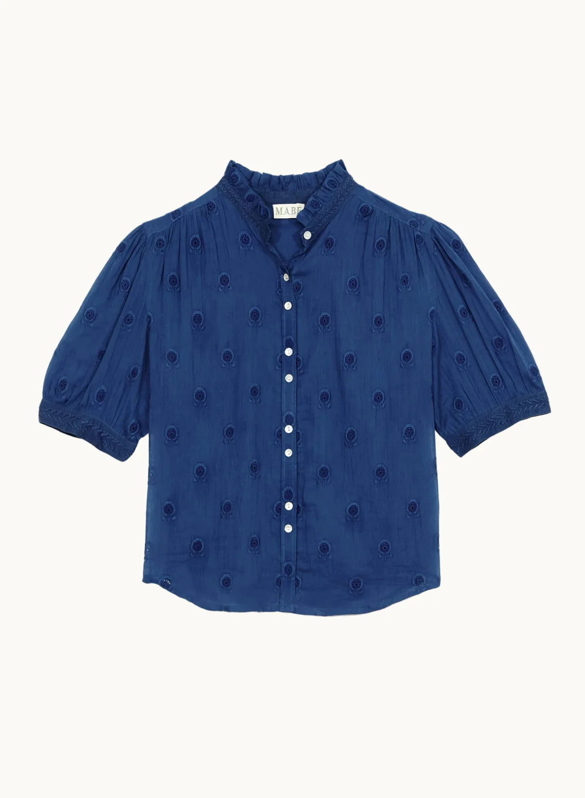 Frani Embroidered Short Sleeve Top-Mabe-OutDazl