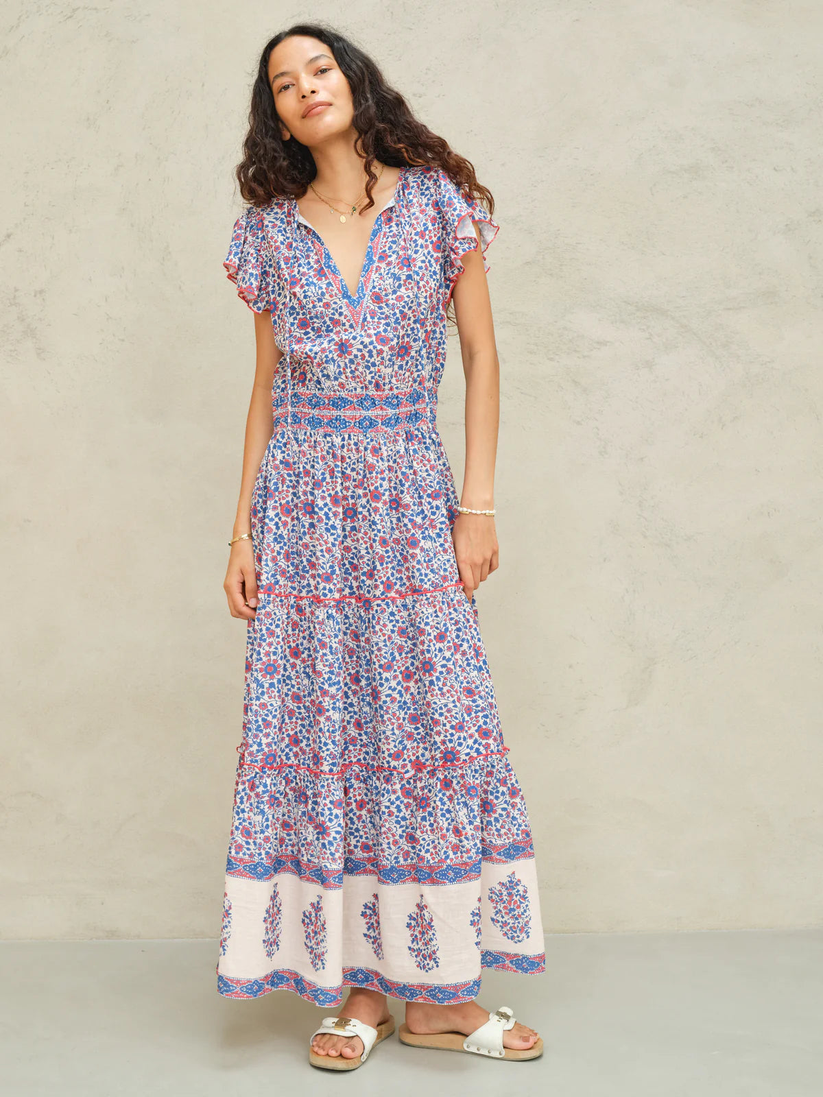 Della Print Maxi Dress-Mabe-OutDazl