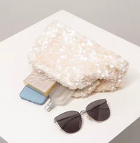 Sequin Gathered Clutch Bag