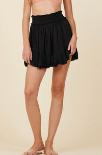 Black Beaded Star Mini Skirt