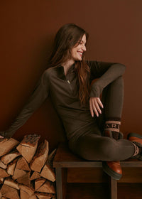 Always Warm Half Zip Base Layer Chocolate Marl