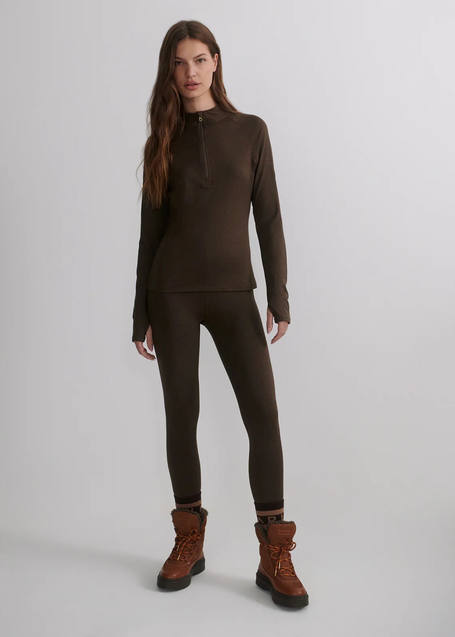 Always Warm Half Zip Base Layer Chocolate Marl