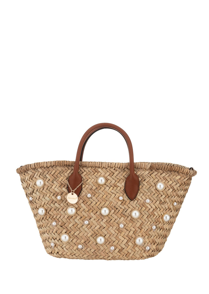 Basket Bag with Pearls