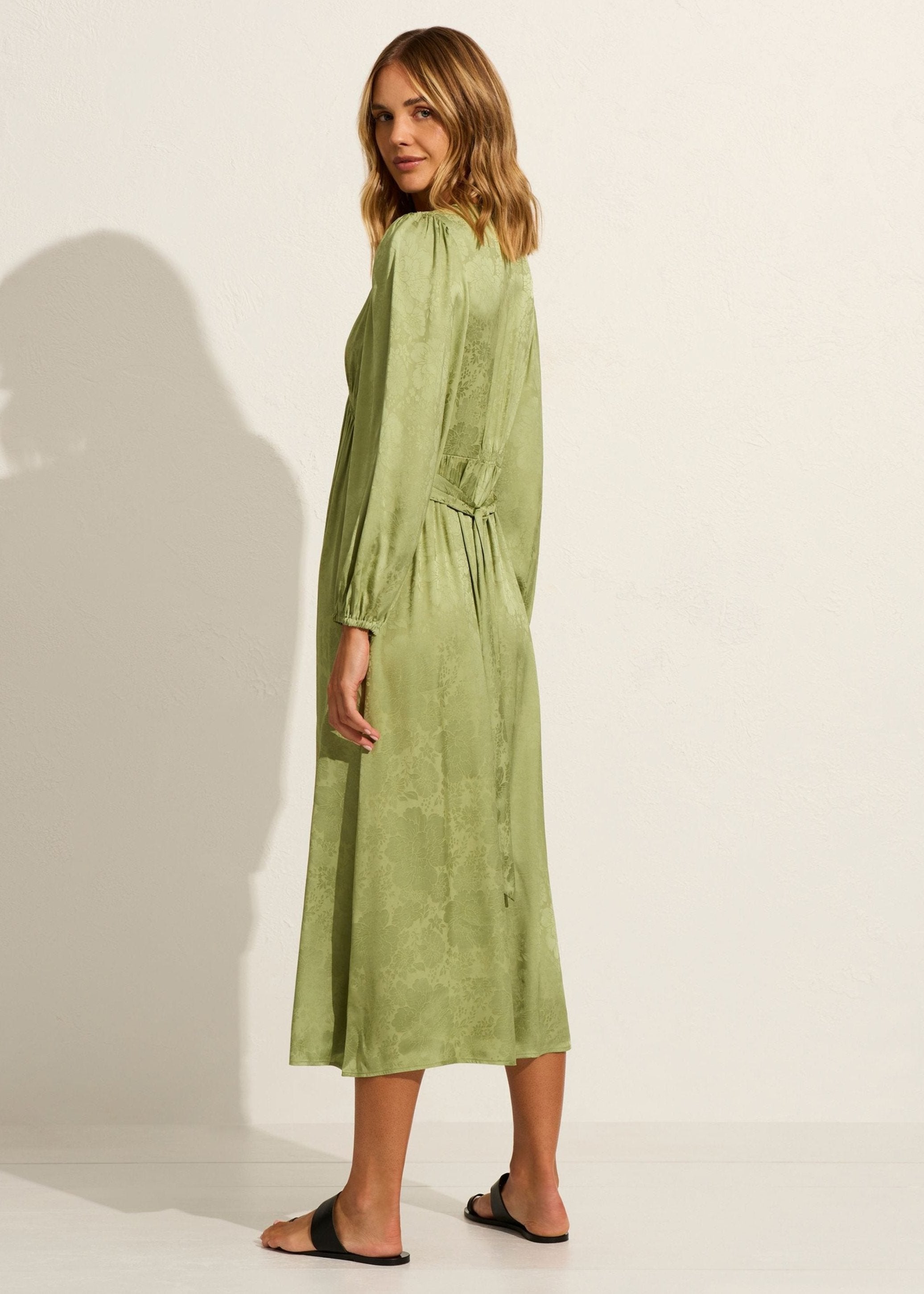 auguste green dress Pearl Jasper Midi Dress Khaki, 8 / L