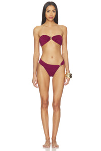 Formentera Bandeau Bikini Top in Cassis