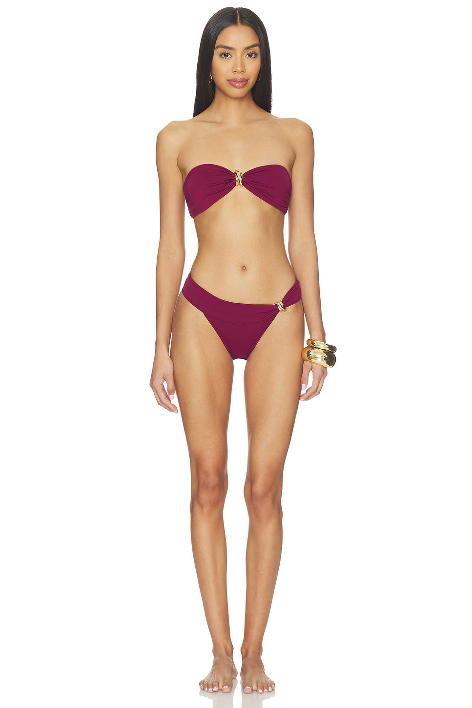 Formentera Bandeau Bikini Top in Cassis