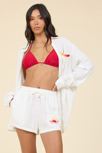 White Ombre Embroidered Button Down-Surf Gypsy-OutDazl