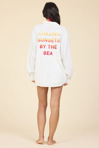 White Ombre Embroidered Button Down-Surf Gypsy-OutDazl