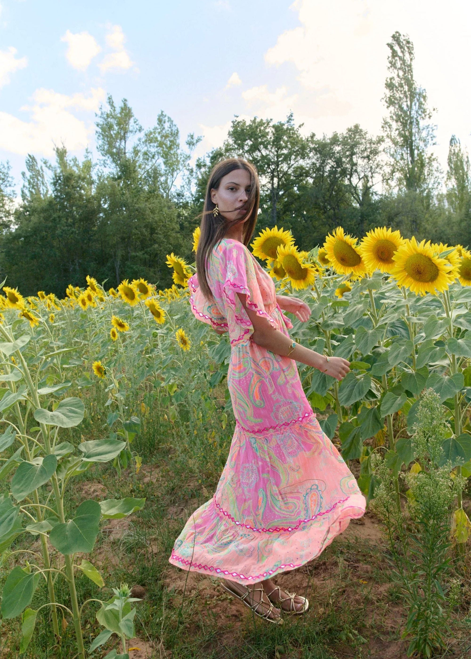 Bahamas Maxi Dress in Orange Print OutDazl Bahamas Maxi Dress in Orange Print OutDazl