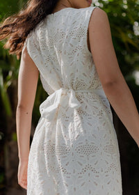 White Eyelet Maxi Dress Begonia-Sundress-OutDazl