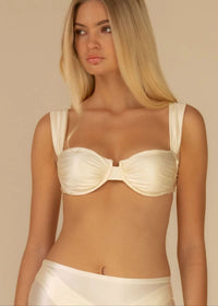 Cream Silkie Bella Bikini Top