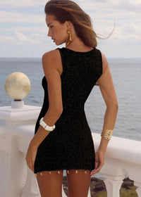 Ariya Mini Dress in Black Metallic