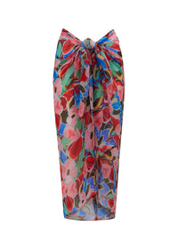 Santorini Sarong Retro Bloom Print