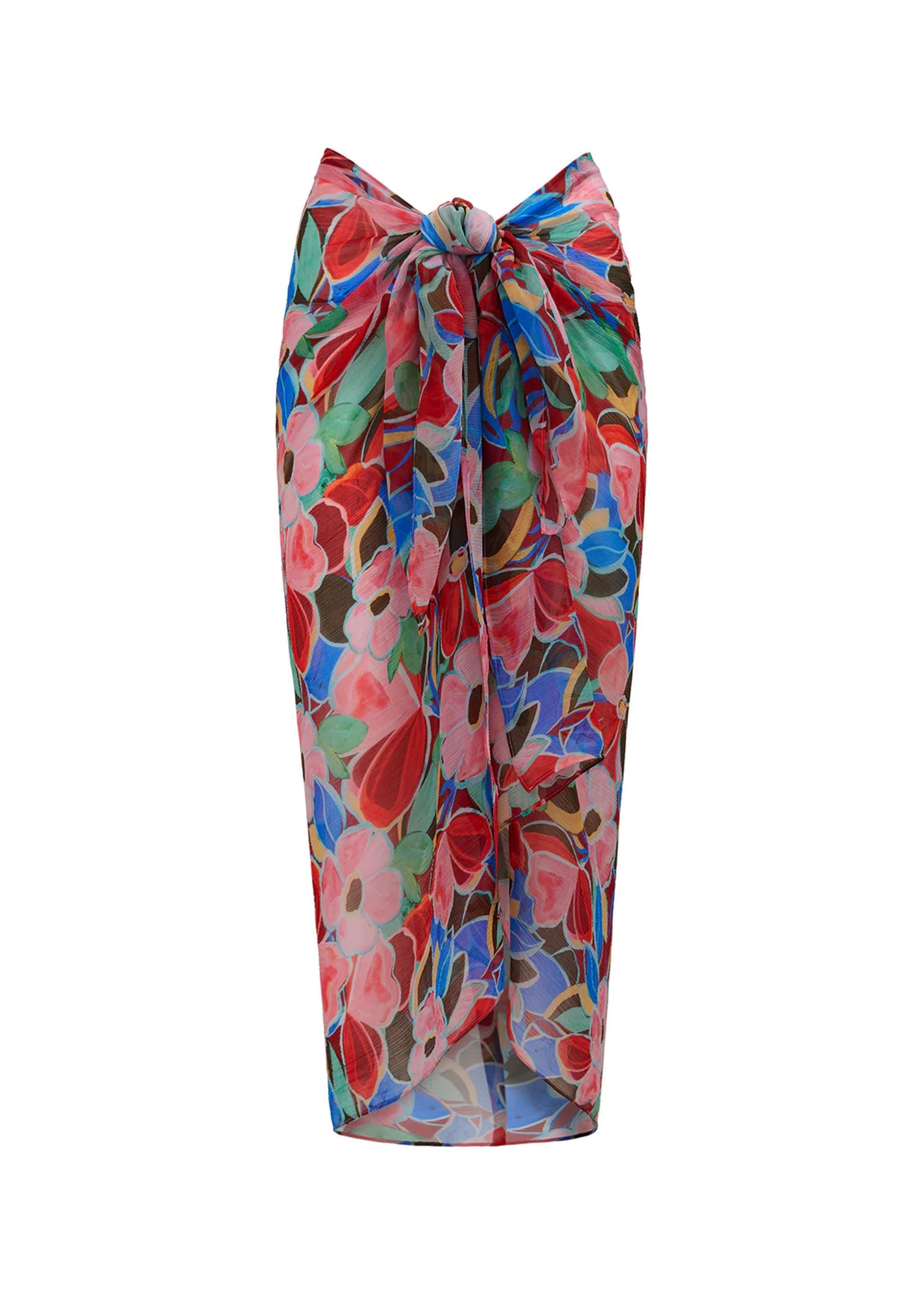 Santorini Sarong Retro Bloom Print