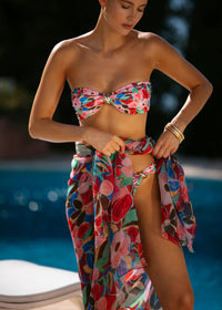 Santorini Sarong Retro Bloom Print
