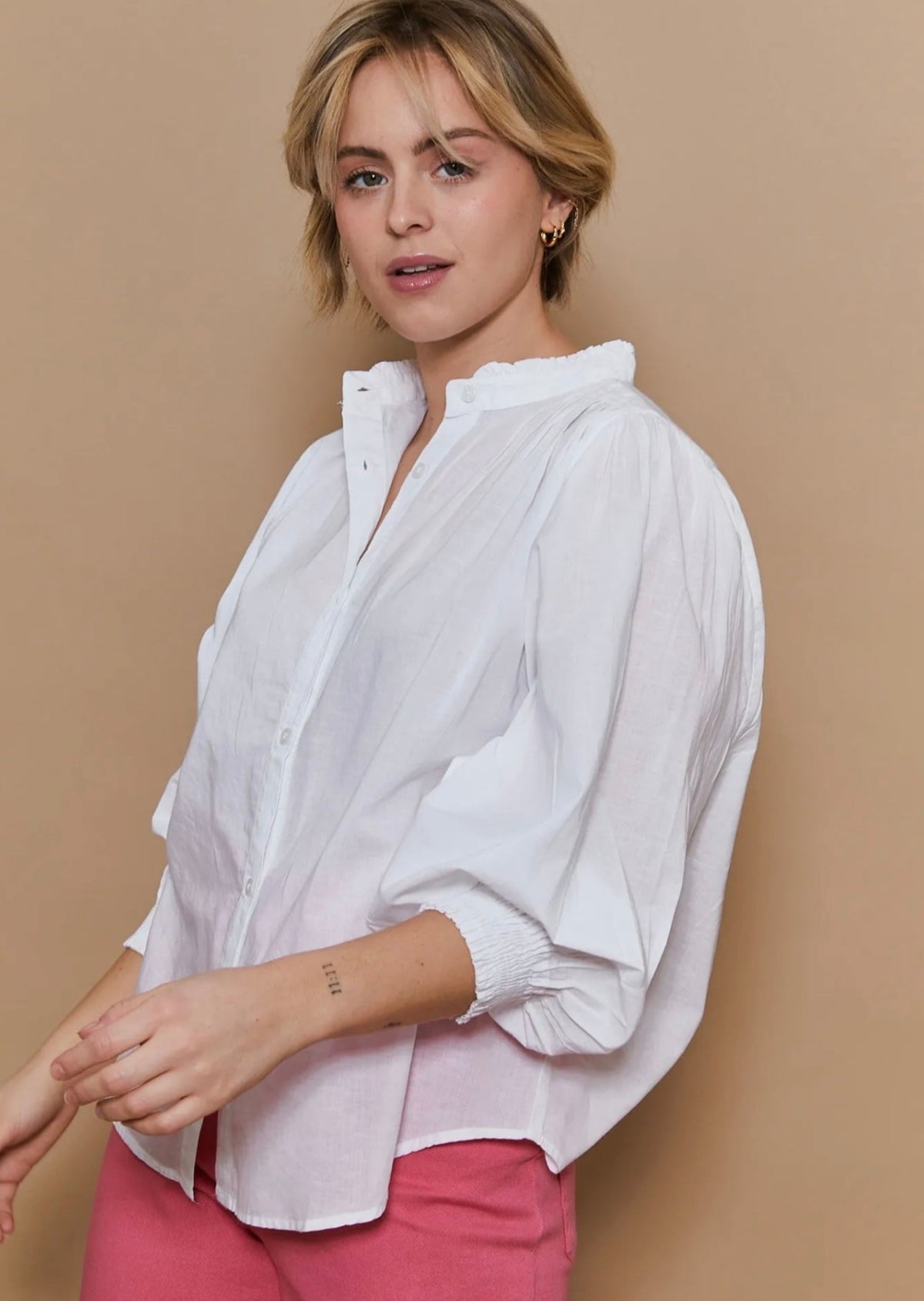 Cotton Frill Collar Blouse – OutDazl