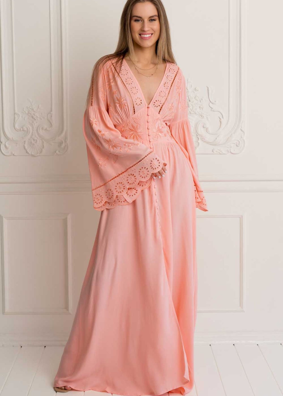 Cannes Maxi Embroidered Gown-Zaimara-OutDazl