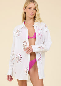 Ocean Eyelet Button Down-Surf Gypsy-OutDazl