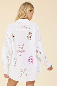 Ocean Eyelet Button Down-Surf Gypsy-OutDazl