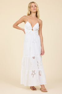 White Ocean Eyelet Maxi Dress-Surf Gypsy-OutDazl