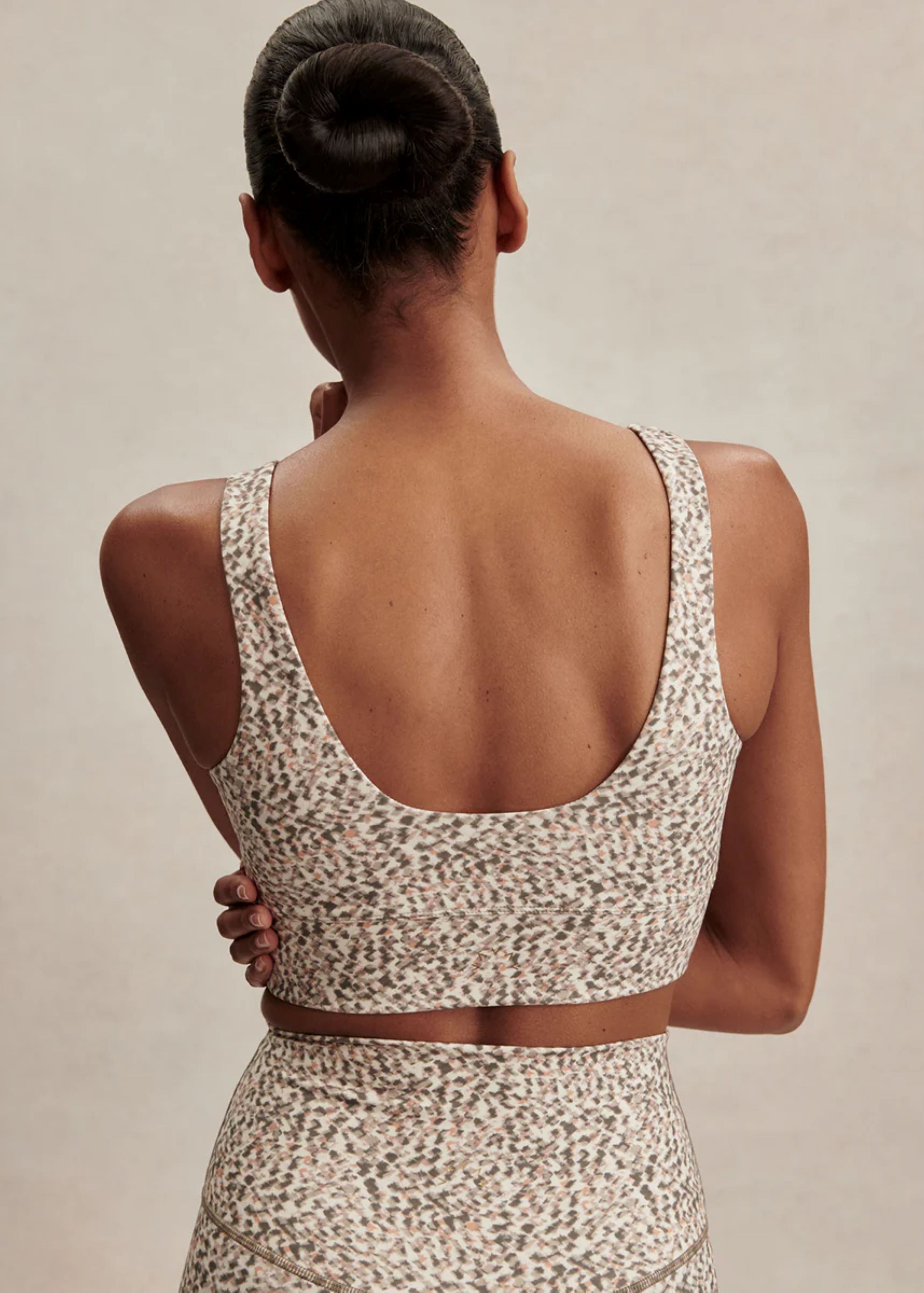 Free Soft Cori Bra in Ivory Abstract Feather