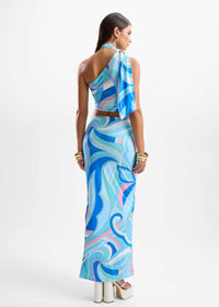 Halo Maxi Skirt in Dolce Blue