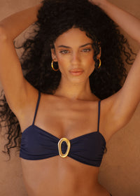 Cabo Verde Bikini Top in French Navy