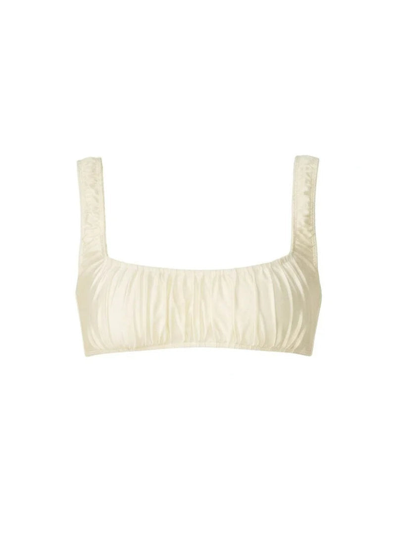 Cream silkie Zoe Bikini Top