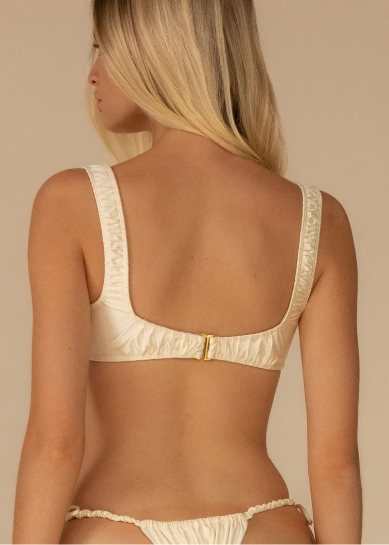 Cream silkie Zoe Bikini Top