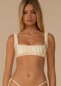 Cream silkie Zoe Bikini Top
